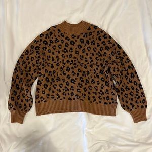 Old Navy Brown Leopard Print Sweater
